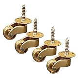 QWNDTIE möbelrollen Outdoor,Lenkrollen, Rollen Für Möbel, Möbelrollen Aus Messing Mit 22 Mm Rädern, Transportrollen Klavierrollen Schwenkrollen, Für Kleine Geräte Und Kleine Möbel(Size:0.9in/2.2cm)
