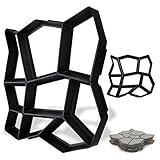 Engalrap Pflasterform Unregelmäßig 2 Stück Betonform Schwarz Schalungsform DIY Pflasterform aus Kunststoff Betonpflaster Gießform für Garten Naturstein Kopfstein und Pflastersteine, Wiederverwendb