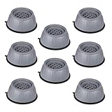 DIFCUL 8 Stück Waschmaschine Füße Fußpolster,Universal Antivibrationsmatte waschmaschinenunterlage, Vibration Dämpfer Pads Gummi fußpolster,Für Waschmaschinen Und Trockner(Grau/4,5cm)