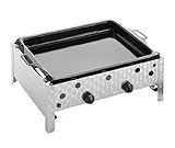 GrillChef Gasbraeter 2 Regler M Emaill Pfanne, silb