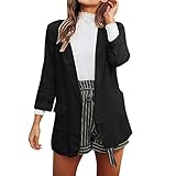 Sumeiwilly Damen Karierter Anzug Blazer Mantel Jacke Einfarbig Strickjacke Mode Cardigan Kurzmantel Geschäft Kleidung Weich Bequem Outwear mit T