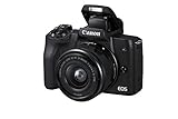 Canon EOS M50 Systemkamera spiegellos - mit Objektiv EF-M 15-45mm IS STM (24,1 MP, dreh- und schwenkbares 7,5 cm (3 Zoll) Touchscreen LC-Display, Digic 8, 4K Video, OLED EVF, WLAN, Bluetooth), schw