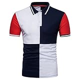 T Shirt Herren, Coole V-Ausschnitt Kurzarm Sweatshirt Slim Fit Basic UV Polo-Shirt Mode Sport Oberteile Oversize Bench Tops Schädel Drucken Sommer Freizeit H