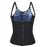 YUYTE Damen Taille Trainer Weste, Damen Abnehmen Weste Schweiß Sportweste Atmungsaktiv Elastisch Fatburner Shapewear Body Shaper Fitness Weste Für Sauna Gewichtsverlust Body Shaper Shirt(S/M)