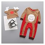 YTG Weihnachten Kleidung Babyspielanzug Jungen und Mädchen Kinderspielanzug Hut Hut-Set Weihnachtsmann Baby-Kleidung Neugeborene (Color : H, Kid Size : 9M)