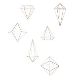 Umbra Prisma Geometrische Wanddekoration – Deko zum Aufhängen an Wand und Decke oder als Tischdekoration Verwendbar, Set mit 6 Prisma Hälften, Metall / Kup
