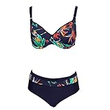 GPQHSM Bikini-Set mit Bügel, Übergröße, Badeanzug, Badeanzug, Monokin (Farbe: Dunkelblau 3, Größe: XXXL)