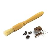 Huante Espresso-Versorgung Kaffeemuehle Pinsel Naturborsten Holzgriff Espresso Pinsel Zubehoer Reinigungsbuerste Fuer Bohnenkorn Barista T