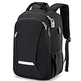 Creely StrapazierffHige, Wasserdichte College-Schulrucksack-Laptop-Tasche für Damen für 15,6-Zoll-Computer und -Notebooks, Schw