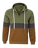 Goodstoworld Kapuzenpullover Herren Pullover mit Kapuze Halfzip Hoodie Fleece Hooded Sweatshirts Männer Damen Bauwolle Pulli Schwarz Braun Herbst Winter Hoodie mit Reißverschluss M