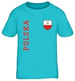 Kinder T-Shirt Rundhals Mädchen Jungen Fan Trikot Polska, Größe: 110/116,türk