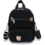 Crossbody Kleine Geldbörse Rucksack for Frauen Leichte Vintage Umhängetasche Nylon (Color : Black, Size : One Size)