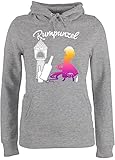 Frauen Geschenk Damen - Rumpunzel - XXL - Grau meliert - Junggesellinnen-Abschied - JH001F - Damen Hoodie und Kapuzenpullover für F