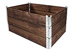 myGardenlust Paletten-Hochbeet aus Kiefern-Holz – Kräuterbeet für Garten, Terrasse und Balkon – Früh-Beet zum Bepflanzen für Gemüse - Pflanzkasten aus Paletten – Holz – Dunkelbraun 120x80x57