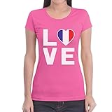 Love France Frankreich - Geschenkidee für Frankreich Fans Damen T-Shirt Slim Fit X-Large R
