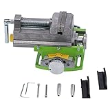 Tisch-Schraubstock, 7,6 cm, Aluminiumlegierung, Kreuzschlitz, Werkstattbank, Schraubstock, Klemme mit 2 drehbaren Griffen für Holzbearbeitung