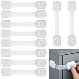 SXxingkong Baby-Sicherheitsschloss, einstellbare Strap-Sicherheitsschloss, geeignet for Schränke, Schubladen, Schränke, Kleiderschränke, Kühlschränke, 10 Stück, weiß