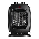 KMNN Innenheizung, 1500 W Leistung, tragbarer Thermostat, PTC-Keramikheizung, dreistufige Temperatureinstellung, geeignet für Schlafzimmer, Büro und Innenb