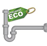 KIRCHHOFF ECO-SAVE Siphon, nachhaltiger Abfluss, Geruchsverschluss aus recyceltem Kunststoff, Ablaufgarnitur für Waschbecken und Waschtisch, Röhrensiphon 98801049, G