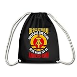 Spreadshirt Der Ossi Ist Schlau Witziger Spruch DDR Flagge Turnbeutel, Schw