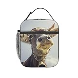 Lustiges Porträt einer Kuh isolierte Lunchtasche Tragetasche für Frauen Kühltasche auslaufsichere Lunchbox für Männer Mädchen Kinder Outdoor Picknick Arb