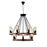 NZDY Verstellbare Vintage Einfache Pendelleuchte Eisen Industrielle Hängende Deckenleuchte Für Esszimmer Schlafzimmer, Hanf Seil Pendelleuchte Leuchte,Hanfseil,14 L