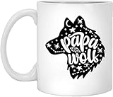 Vatertagskaffeetasse mit Papa-Wolf-Motiv, Kaffeetasse für Vater, Geschenk zum Vatertag, Keramik, 325