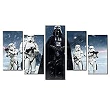 YJJPP 5 teilig Bilder wandbild Leinwandbilder Darth Vader Wohnung Home Deko-H