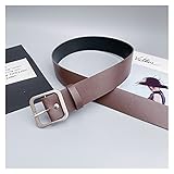 YUMYSANG Damen gürtel Gürtel für Frauen Square Schnalle Pin Schnalle Jeans Schwarz Gürtel Chic Damen Vintage Strap Weibliche Taille Dekor (Belt Length : 104CM, Color : Coffee)