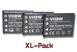 3 x vhbw Akku Set 500mAh passend für Kamera Medion Life E44050, E44056, P44024, P44066