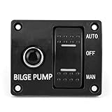 Gugxiom Bilgenpumpensteuerung, Bilgenpumpen-DREI-Wege-Panel Bilgenpumpen-Schaltfeld mit Kontrollleuchte zum Schutz der Tauchpump