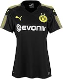 PUMA Damen BVB WMS Away Replica Shirt with Sponsor Logo T Black-Cyber Yellow, XXL