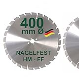 HM Sägeblatt 400 x 30 mm NAGELFEST FF Hartmetall FSP Kreissägeblatt 400mm für Bauholz Brennholz Schalholz Leimholz zum Sägen mit Wippsäge Tischkreissäge Kreissäge Kappsäge Brennholzsäge Tischsäg