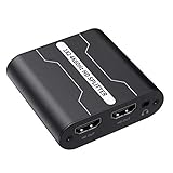 Huhebne 1X2 Splitter Switcher 4Kx2K 3840X2160 @ 30Hz 3.5MM Audio für Display/DVD/TV Box/Spiele/Notebook/PC