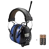 Inf Protear Gehörschutz mit Radio AM/FM und 3,5 mm Telefon/MP3 Stereo-Klinkenstecker, Gehörschutz für Werkstatt, Garten, Mähen, Sägen, Bau, Traktorfahren, SNR 30 dB