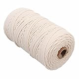 PDTO Makramee Baumwolle Garn Natur Kordel Schnur Garn Baumwolle Kordel Baumwollegarn Baumwollschnur Rope für DIY Handwerk Basteln Wand Aufhängung Pflanze Aufhänger 100m x 3