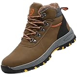 Ayqyc Sicherheitsschuhe Herren Damen Arbeitsschuhe S3 Leicht Wasserdicht Sicherheitsstiefel Winter Warm Gefüttert Schutzschuhe mit Stahlkapp