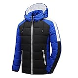 Finetyu Herren Warme Winterjacke Parka Jacke mit Fell Wintermantel mit Kapuze Übergangsjacke Gefütterte Winterparka Verdickung Plus Fleece Wärme Abnehmbarer Kragen Baumwolle Mit Eingebauten T