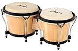 XDrum Bongos Club - 6' Macho und 7' Hembra - Naturfelle - professionelles Stimmsystem - Schwarz satinierte Hardware - Natur, 00028575