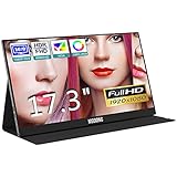 Tragbarer Monitor (43,9 cm (17,3 Zoll), schmaler Rahmen, Mini-HDMI, USB-Typ-C-Monitor, 1920 x 1080p, integrierter Lautsprecher, IPS-LCD-Panel, kompatibel mit PS4/Switch/PC/M