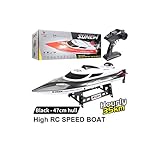 HONGXUNJIE Control RC Boot,Schnelle ferngesteuertes Boot für Pool und Seen，Hohe Geschwindigkeit 25/35 km/h/Abstand Indikator/Automatische Flip,Spielzeug Geschenk für Jungen Mädchen (806B-Black)