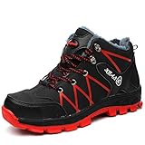 NACKINg Sicherheitsschuhe Herren Damen S3 Winter Wasserdicht Arbeitsschuhe Stahlkappe Schutzschuhe Warm Gefüttert Sicherheitsstiefel，Schwarz，42EU
