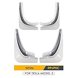 Fait Adolph Schlammkotflügel Auto Schlamm flattert Spritzen-Schutz Fender Kotflügel Mit Fix Schrauben for Tesla Model 3 2016-2020 Für Schmutzfänger Spritzschutz (Color : White)