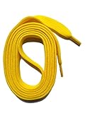 SNORS flache Schnürsenkel GELB 150cm, 7-8mm, reißfest, Polyester, Made in Germany für Sportschuhe Sneaker Turnschuhe und Laufschuhe - ÖkoTex