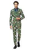 OppoSuits Weihnachtsanzüge für Herren – Besteht aus Sakko, Hose und Krawatte, Santaboss, 52 EU