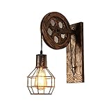 Vintage Wandlampe Lampenschirm Innen Vintage mit E27 Fassung Landhausstil Wandkerzenhalter Glühbirne nicht Enthalten Antike Bronze Metall Nachttischlampe für Landhaus Schlafzimmer Wohnzimmer,Gelb