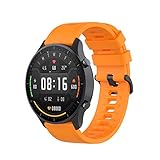 BoLuo 22mm Armband für TicWatch Pro 3,Silikon Ersatzband Verstellbares Silikonband,Uhrenarmband Armbänder für TicWatch Pro X/Ticwatch Pro 3 Lite 3/Xiaomi Mi Watch Color 2/Color Sport /Color (Orange)