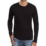 Herren Premium Langarm T-Shirt Herren Valueweight Rundhals Langarm T-Shirt Stretch Slim Fit Langarm T Shirts Herren Lässig Slim Fit Basic Henley Shirt Lang-/Kurzarm Fashion T-S