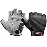 LERWAY Fahrradhandschuhe Sommer Herren Damen, Halbfinger Radhandschuhe Kurze Handschuhe MTB Fingerlos Handschuhe rutschfest Bequeme Atmungsaktiv für Fitnessbikes, Trekkingbikes, Rennräder (Schwarz, L)