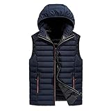 Asija Daunenweste Herren Steppweste Dicke Freizeit Winterweste Bodywarmer Outdoor Warm Gilet Stehkragen Winter Warm Weste Outdoor Winddicht Stehkragen Ärmellose Daunenw